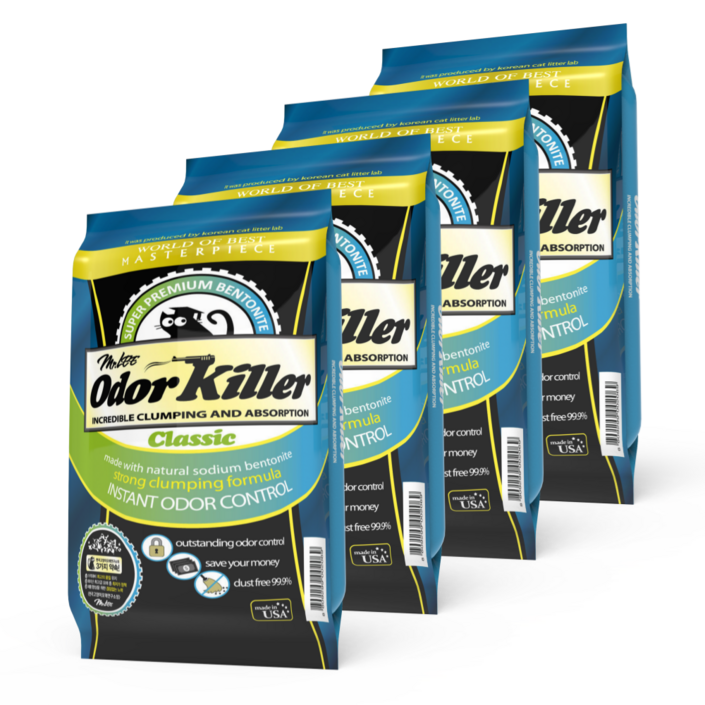 미스터리 오더킬러 클래식 고양이 모래 9kg 총 4봉(총 2박스 배송), 9kg, 4개, 클래식