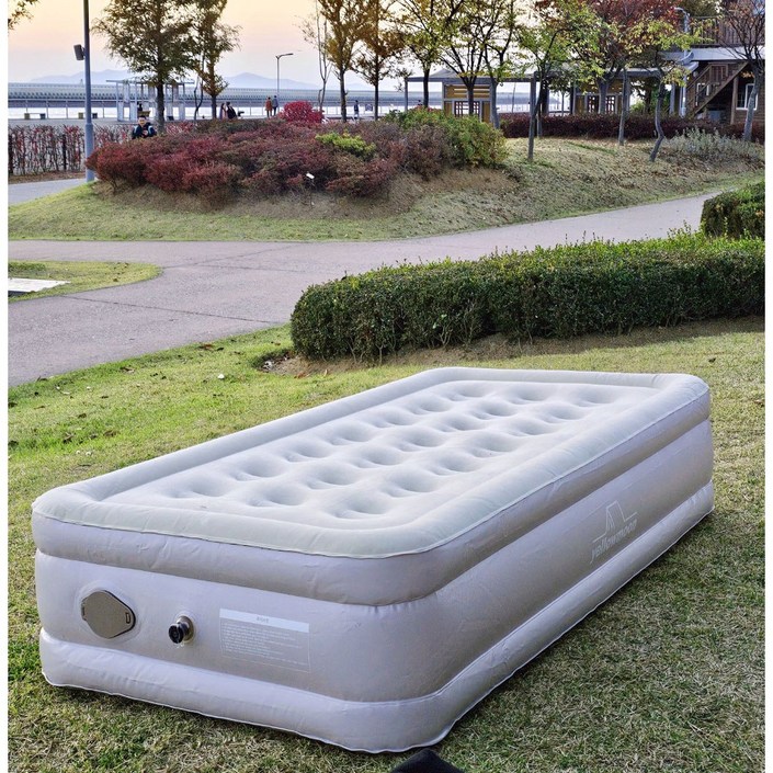 옐로우문 에어매트 차박 캠핑 휴대용 원터치 내장형 자동펌프 높이40cm