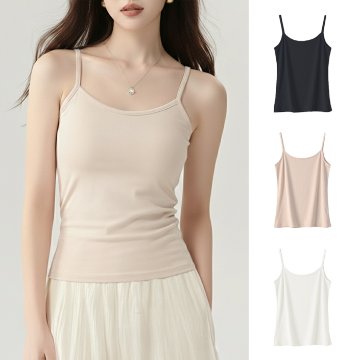 엘빈리빙 모달 스판 끈나시 3p 세트