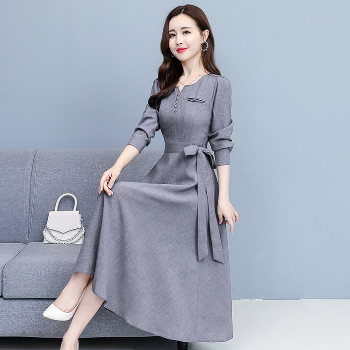 써니핏 럭셔리 신상 옆 포인트 원피스 마소재 빅사이즈 오피스룩 하객룩   M3XL  S1014