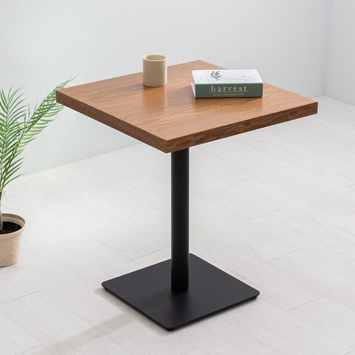 무늬목 600 사각 36T 큐리 블랙 테이블 식탁 카페 티