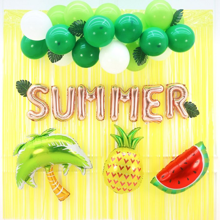 파티짱 여름 SUMMER 풍선 세트 파티 이벤트, 1개, SUMMER 여름 클라우드 풍선 커튼 세트트로피칼