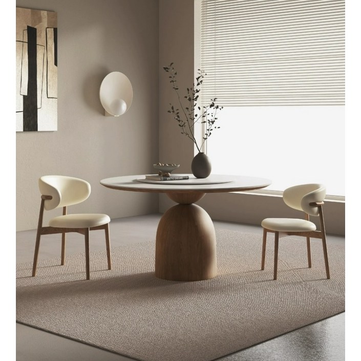 원목 원형 식탁 암판 4인용 6인용 8인용 라운드 둥근 카페 식당 다이닝 테이블