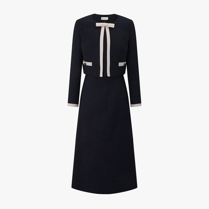 국내백화점 잇미샤 컬러 블록 자켓 세트 원피스 자켓세트 투피스룩