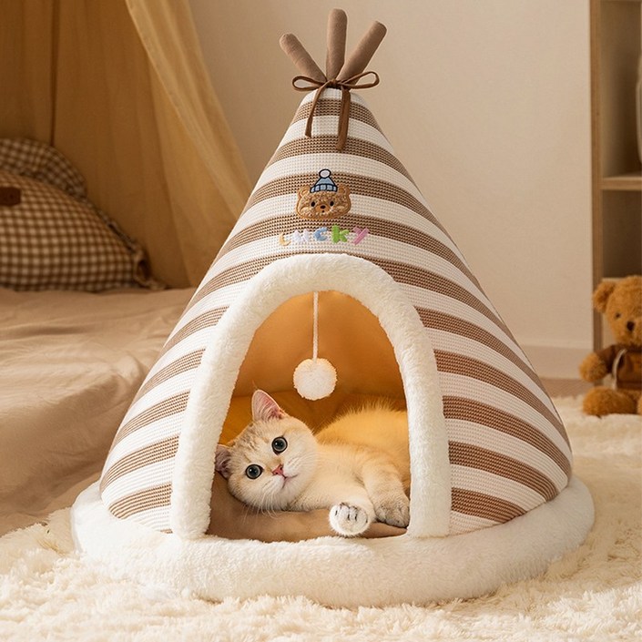 즈이리빙 니트 보온  고양이 숨숨집 텐트 강아지 집