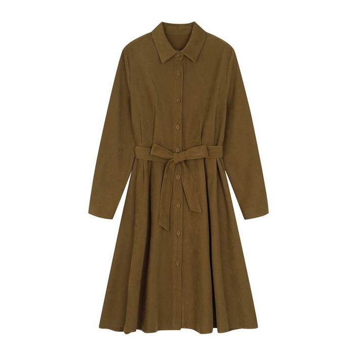 르샵 코듀로이 벨트 카라 원피스L1C45WOP070