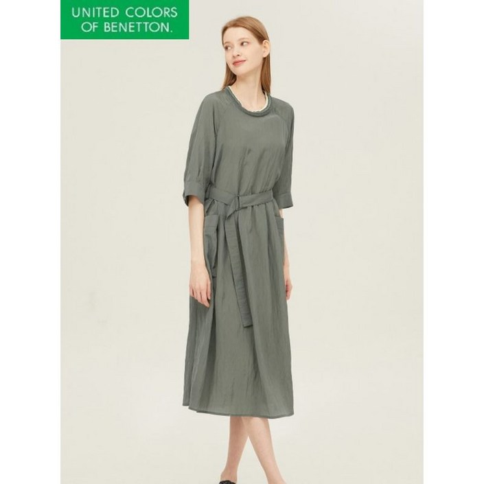 [백화점정품] 베네통 원피스 엘아민 벨티드 BAOP03411