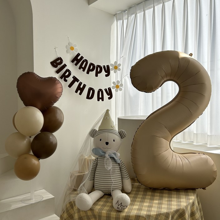 두돌상 하피블리 두돌 생일상 숫자 풍선 생일 파티 용품 세트