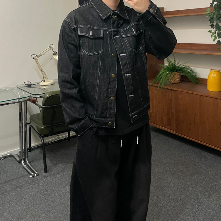 르위 데일리 논페이드 워싱 데님 청자켓 남녀공용