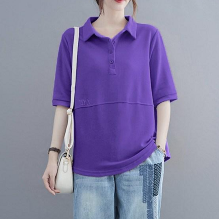 오버핏 가로 절개 카라 티셔츠5color