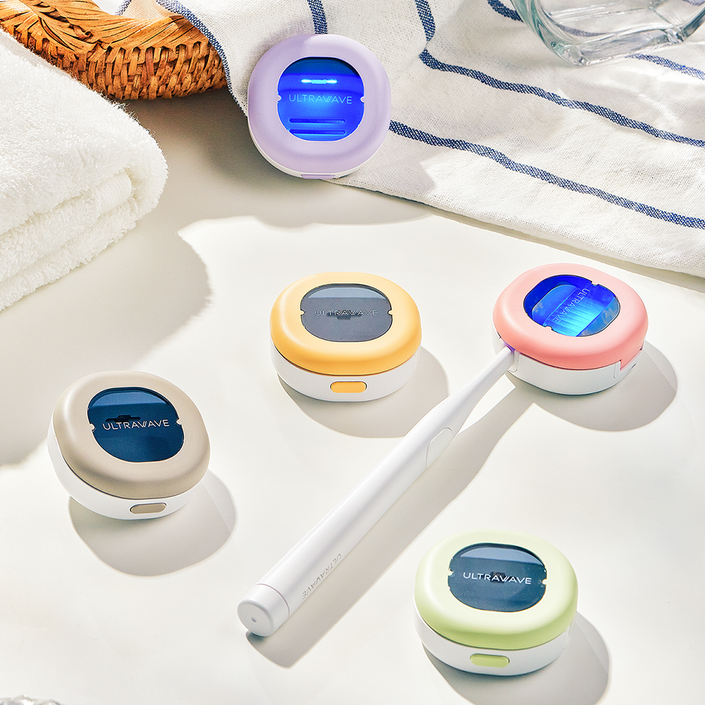 울트라웨이브 UVC LED 휴대용 무선 칫솔살균기 자외선 소독기 보관 칫솔 보관케이스 거치대 꽂이 걸이 TS-zero, TS-zero, 퍼플