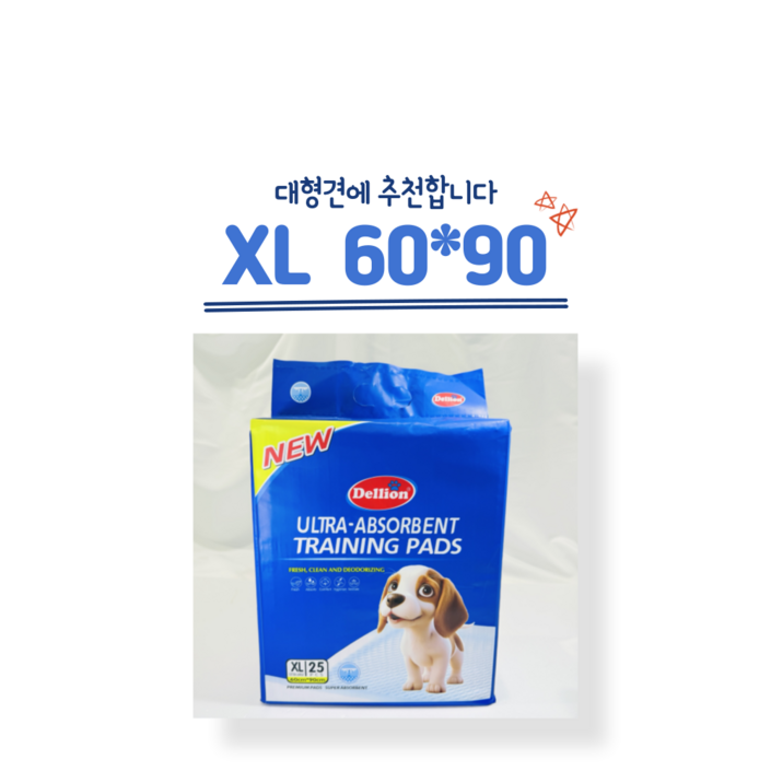 강력하고 빠른 흡수력 댕댕이 배변패드 고급형 dellion, 1개, 25개입 강력하고 빠른 흡수력 댕댕이 배변패드 고급형 dellion, 1개, 25개입