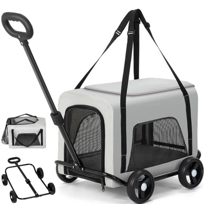 프라홈 개모차 웨건 반려동물 분리형 경량 트롤리 강아지 고양이 카트