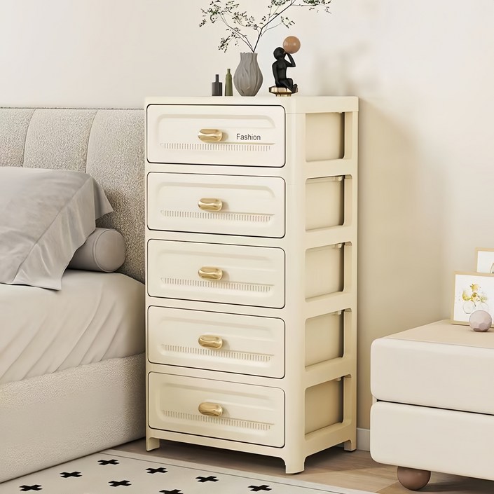 Serendipity Bloom  서랍장  크림 톤 이동식 수납장  다기능 수납함 H158026