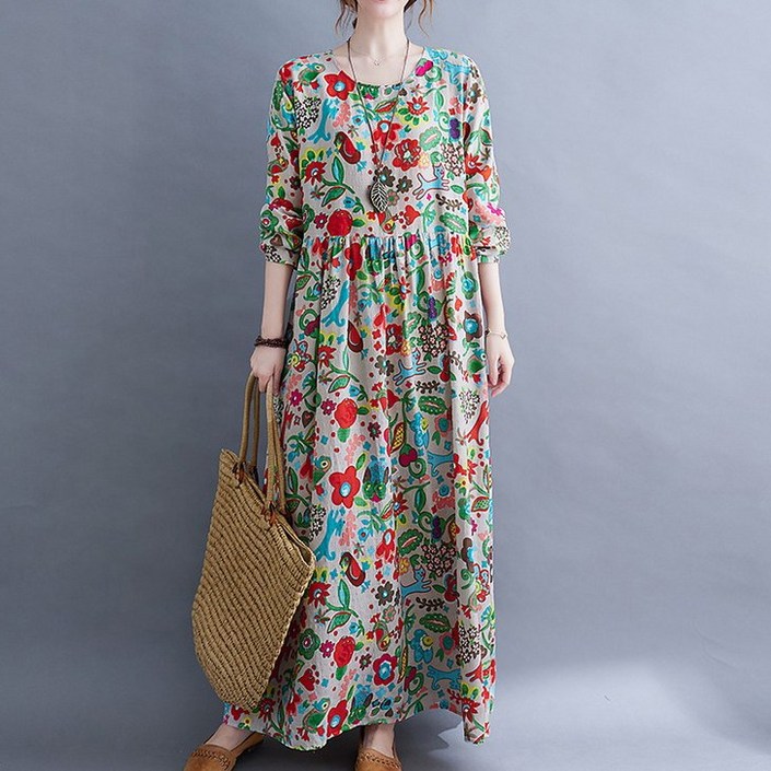 ZENCY 젠시 로즈플라워 롱원피스