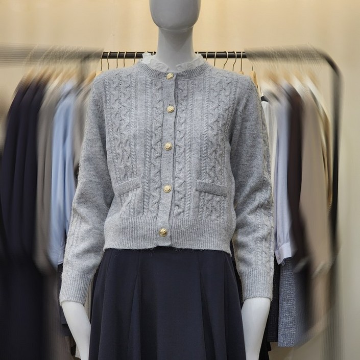 케네스레이디 레이어드 꽈배기 가디건(EKCDPK0400)