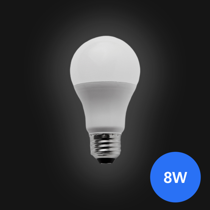 e26 소켓 LED 전구 8W (흰색빛,6500K), 주광색, 50개