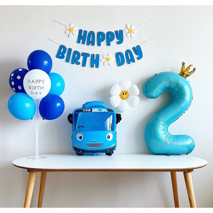 하루비파티 캐릭터풍선 두돌생일 생일파티세트, 타요, 1개