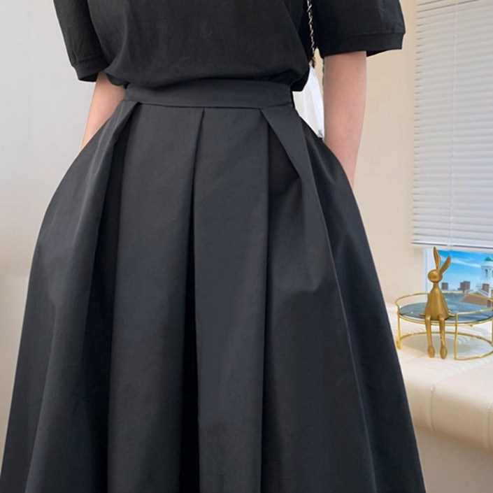 끌리지오 핀턱 플리츠 바스락 가을 롱스커트