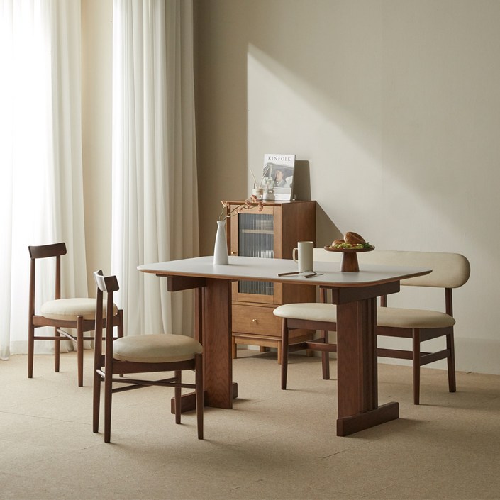 라움에스알 엠버 자작 세라믹 식탁 6인용 1800 타원형