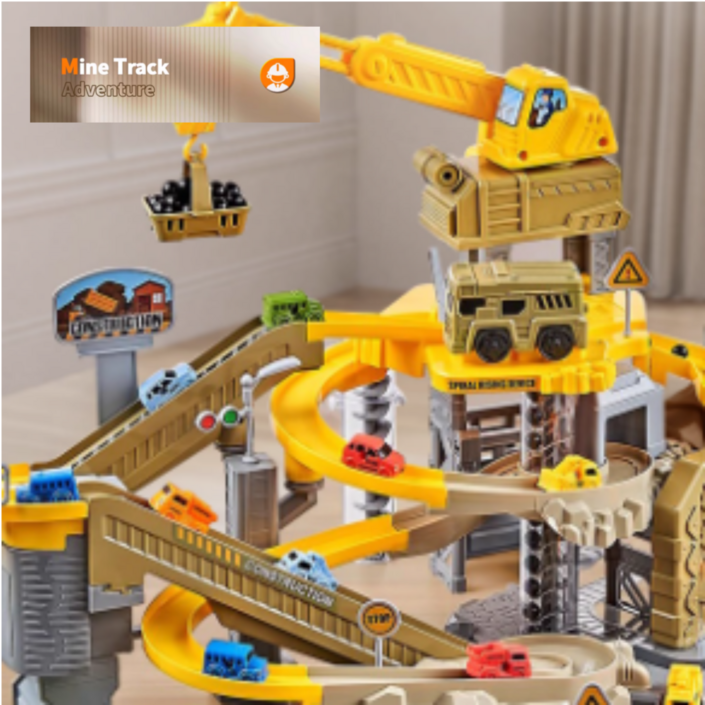 RAUM 마인 트랙 어드벤처 전동 크레인 자동차 경사로 트랙놀이 구조물 장난감 세트 어린이 선물 추천