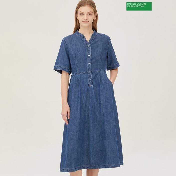 베네통 해지 라운드 원피스 BAOPE3431