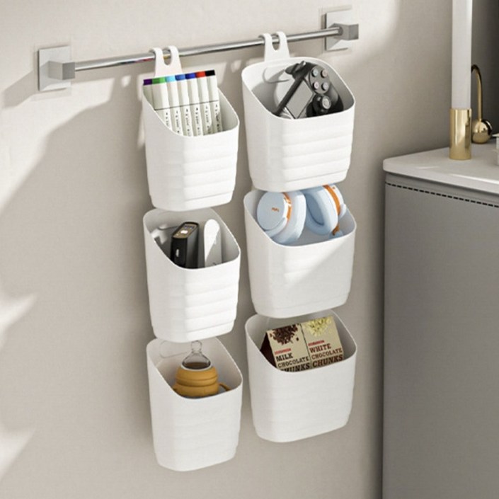 SSF 걸이형 벽걸이 수납함 다용도 정리 보관 바구니, 1개, 벽걸이수납함L