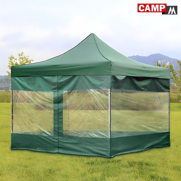 CAMPM 캐노피 대형 천막 바람막이 모기장 튼튼한 캠핑 지붕 바다 해수욕장 축제 UV 햇빛 차단 야외 방수 텐트 수영장 파라솔 행사용 그늘막 MD  Campm 54701VJ9