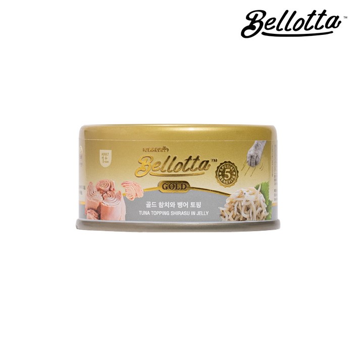 벨로타 캣 프리미엄 골드캔 참치와 뱅어 토핑, 85g, 24개
