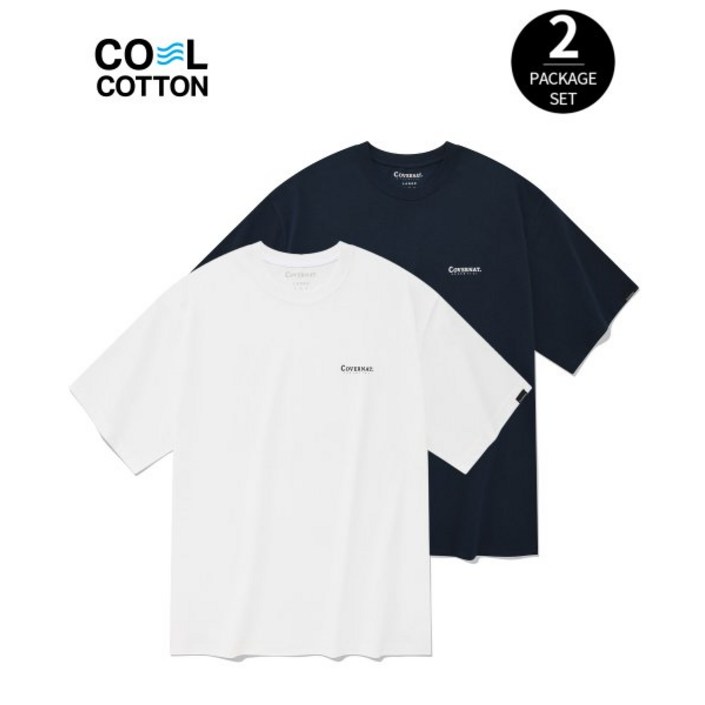 COVERNAT 310512 에센셜 쿨 코튼 2-PACK 티셔츠 네이비 CO2302STE1NA - 쌍투몰