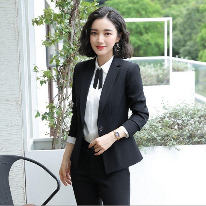 빠른배송 질 좋는제품 면접 여성 슈트 세트 블랙 자켓 오피스룩 정장 치마 투피스 슬랙스 겨울 하객룩 기본포토리뷰작성시포인트500원
