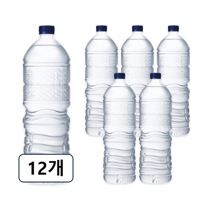강원평창수 무라벨 생수, 2L, 12개