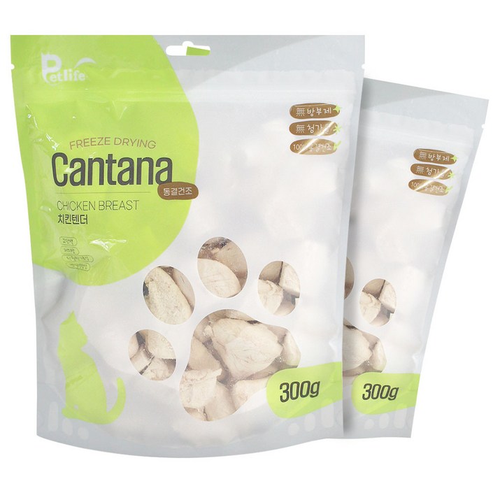 칸타나 동결건조 치킨텐더 300g x2개 고양이간식 강아지간식, 2개, 300g