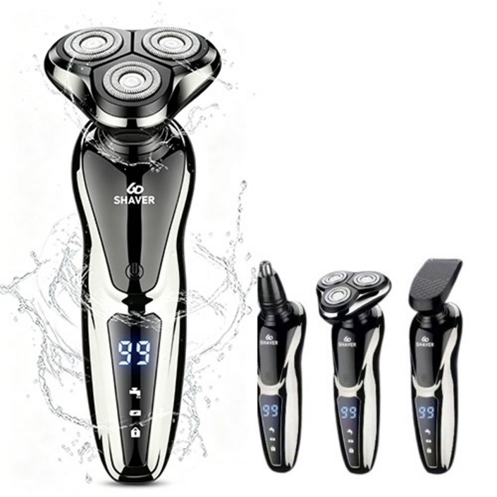 디에스가추몰 전기 면도기 LED 디스플레이 건습 겸용 생활방수 쌍환 칼망 플로팅 헤드