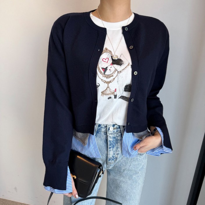 미아마스빈에스피 레이어드 가디건