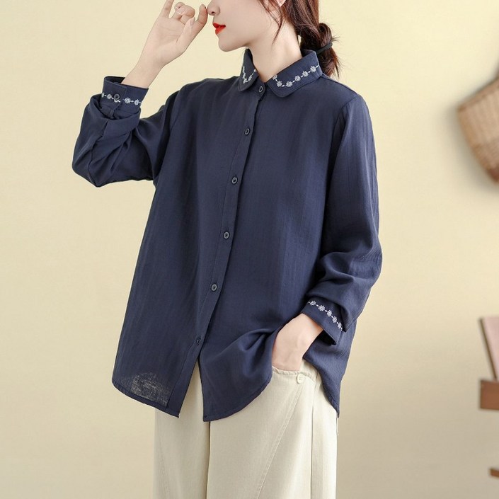 lofei 여성 베이직 미디 셔츠 편안한 착용감 CS03