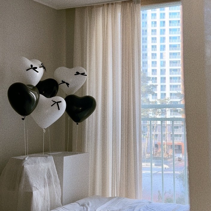 현재의태도 하트풍선 발레코어 리본 스탠드 세트