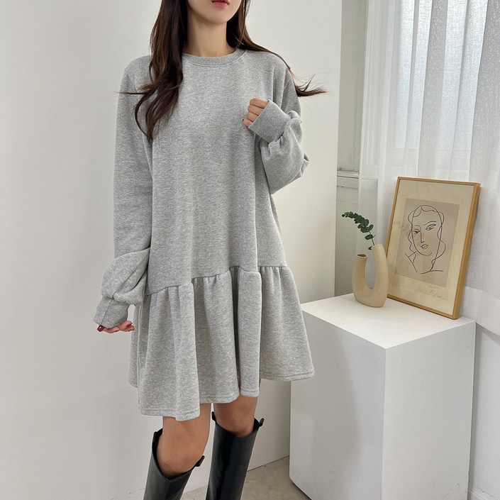 기모 코코 루즈핏 캉캉 티어드 미니 원피스 3color