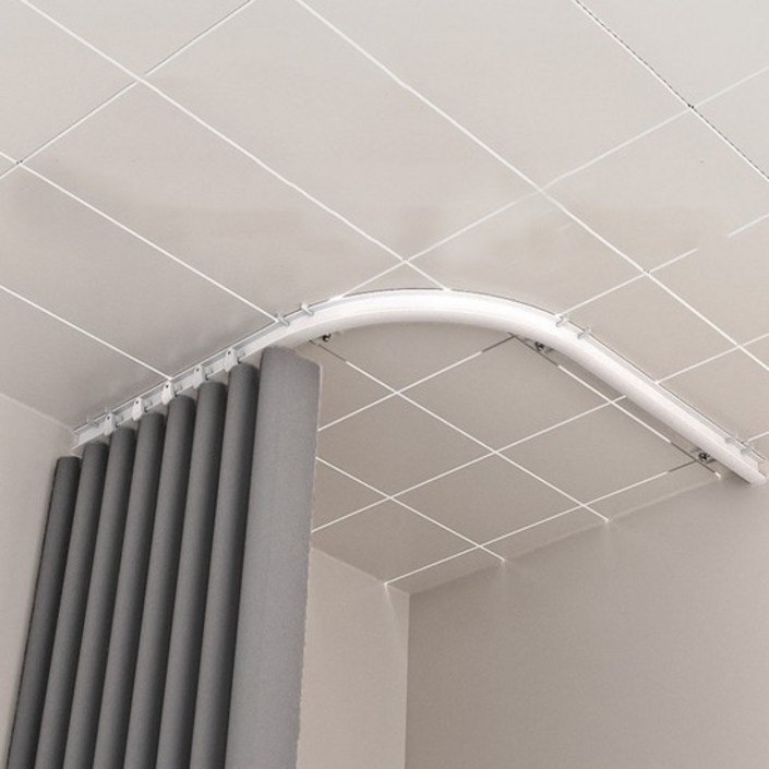 본디 구부러지는 라운드 커튼 레일 암막 무타공 곡선 거실 커텐 브라켓 세트