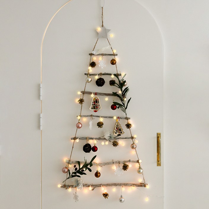 홈트너 크리스마스 벽장식 LED 전구 벽트리 아델리 7단 건전지 리모컨 타입