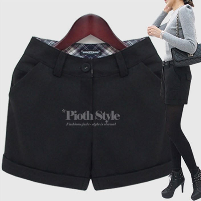 피오뜨 7529.모직롤업 팬츠, 반바지