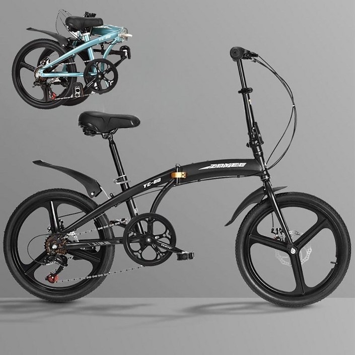 시에모 최신형 미니벨로 완조립 알루미늄 경량 접이식 폴딩 자전거 20인치