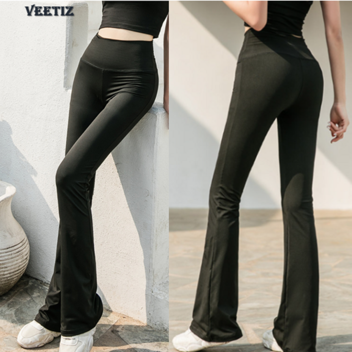 VEETIZ 여성 부츠컷 레깅스 와이드핏 요가바지 필라테스 팬츠 헬스 운동 봄 여름용