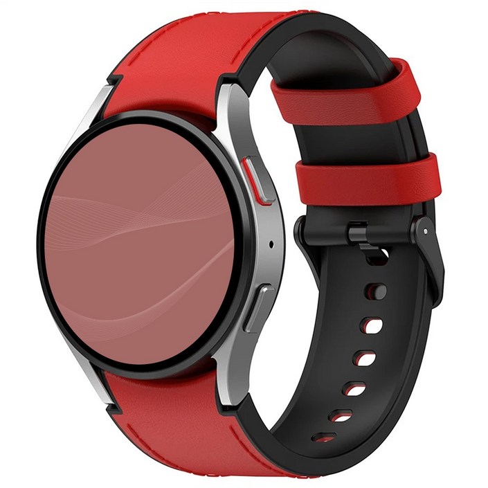 아이메이드잇 갤럭시워치 호환 가죽 실리콘 스트랩 밴드, 레드