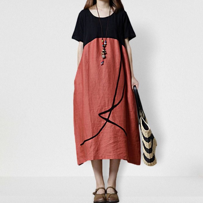 40대 린넨 여름 원피스 여성 하객 휴양지룩 bil+63808Du