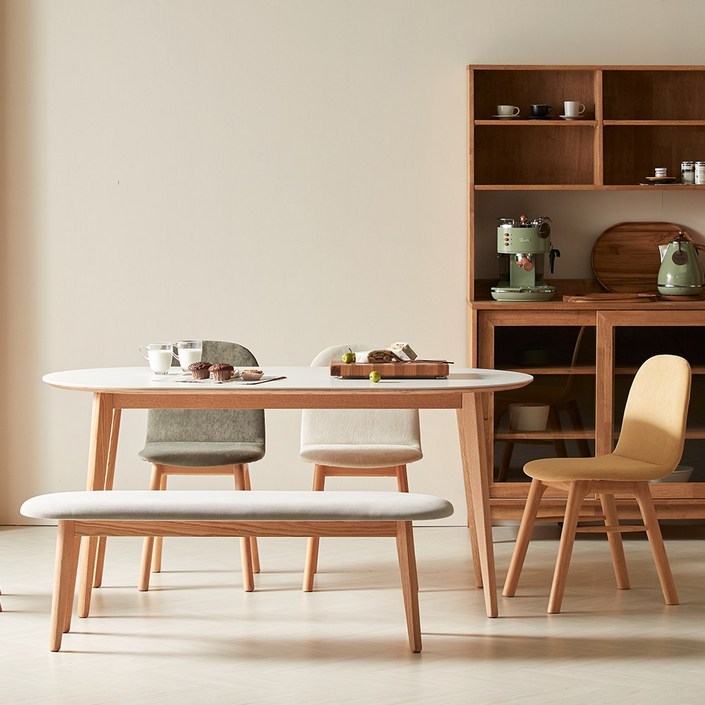 라움에스알 소리없는 퓨어 세라믹 식탁 4인용 1400 타원형