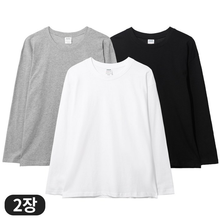 아소트 11 순면 100 남녀공용 이너웨어 30수 라운드 긴팔 티셔츠