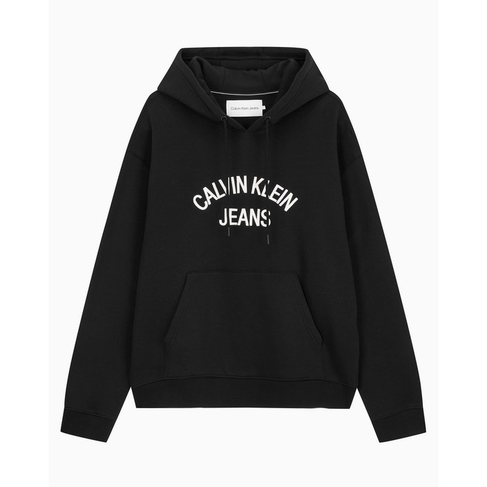 국내매장판 AS 가능 CK 캘빈클라인 진스 남녀공용 커브드로고 후디 기모 후드티