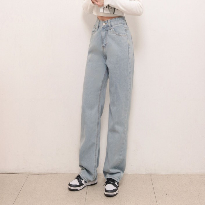 제이지나 여성 일자 와이드 청바지 데님 팬츠