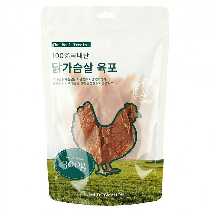 도그말리온 국내산 강아지 수제간식 대용량 6종, 1개, 300g, 닭가슴살 육포